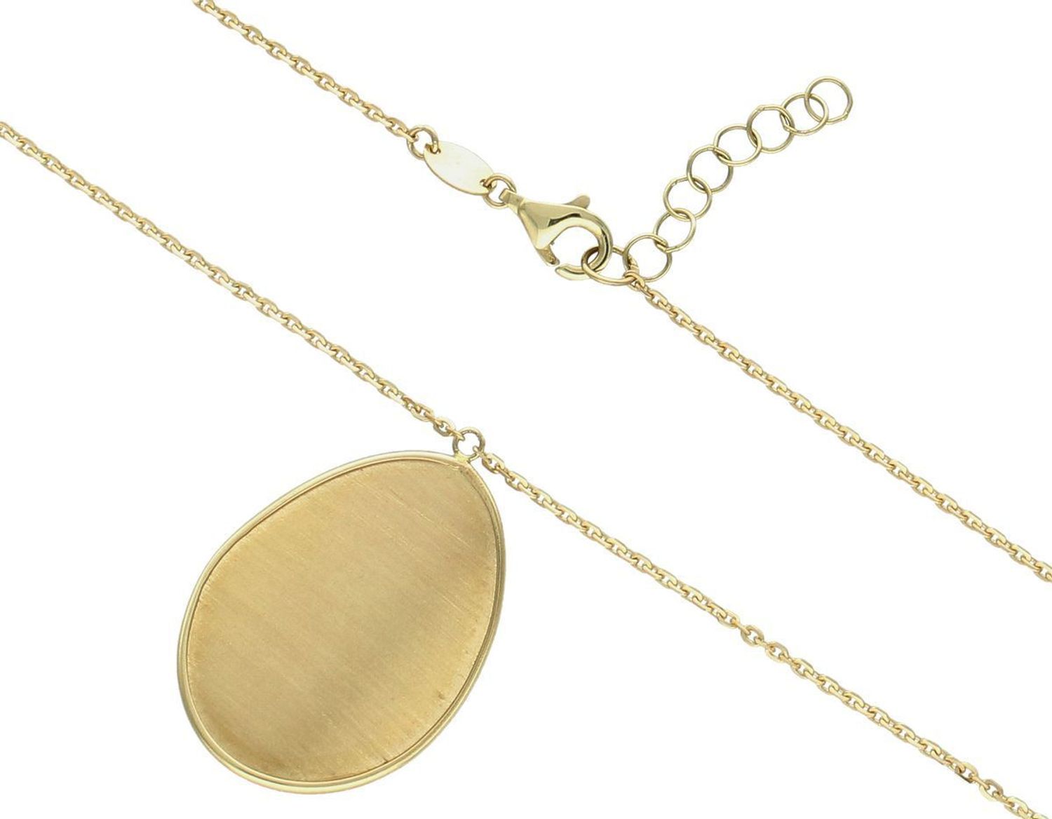 Złoty naszyjnik damski z satynową owalną zawieszką Blaszka 585 C GA 177 0690. Złoty naszyjnik 585 celebrytka z zawieszką geometryczną. 2.jpg